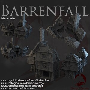 Barrenfall Manor Ruins / Tabletop / Fantasy / DnD / D&D /  Pathfinder / Dark Realms