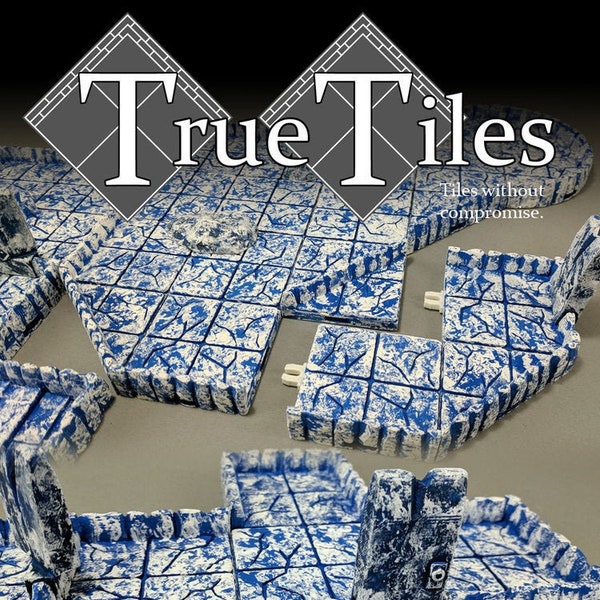 Dungeon Tiles - 120 Pcs TrueTiles Ice Tiles Beginner Kit / Fantasy / DnD / D&D /  Pathfinder / Terrain / Hero's Hoard