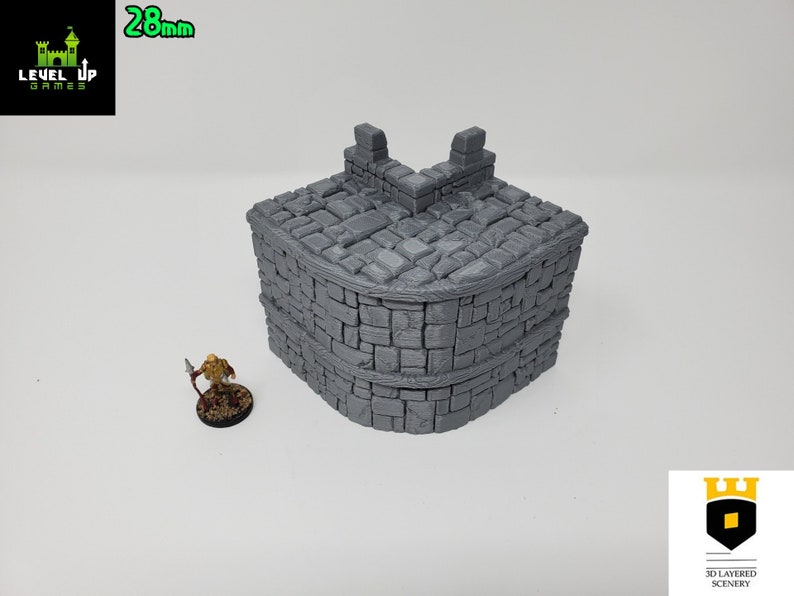 Build Your Own Castle Walls / Fantasy / DnD / D&D / Pathfinder / Terrain / 3D Layered Scenery Curved Inside