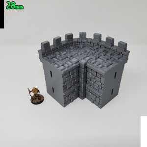 Build Your Own Castle Walls / Fantasy / DnD / D&D / Pathfinder / Terrain / 3D Layered Scenery Curved Outside