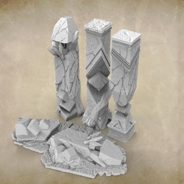 Brinigin Ancient Pillars / Fantasy / DnD / Stormguard Undone /  Pathfinder / Terrain / RM Printable Terrain