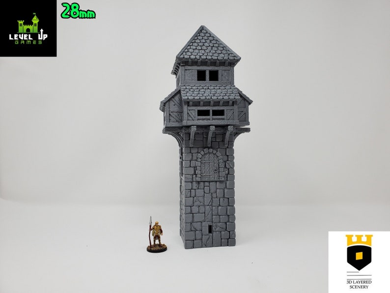 Build Your Own Castle Walls / Fantasy / DnD / D&D / Pathfinder / Terrain / 3D Layered Scenery Wooden Tower