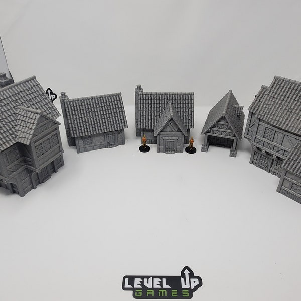5 Civilian House Bundle / Fantasy / DnD / D&D /  Pathfinder /  3D Layered Scenery