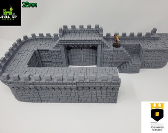 Castle Wall Sets / Fantasy / DnD / D&D /  Pathfinder / Terrain / 3D Layered Scenery