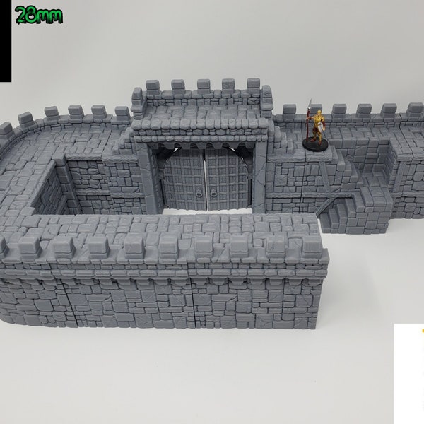 Castle Wall Sets / Fantasy / DnD / D&D /  Pathfinder / Terrain / 3D Layered Scenery