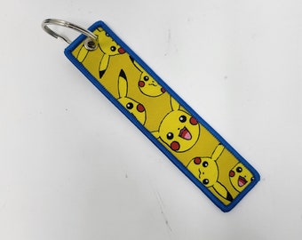 Pikachu Keychain - Double Sided Embroidered