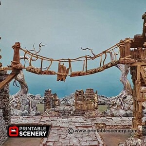 Shadowfey - Rope Bridge / DnD / D&D /  Pathfinder /  Printable Scenery