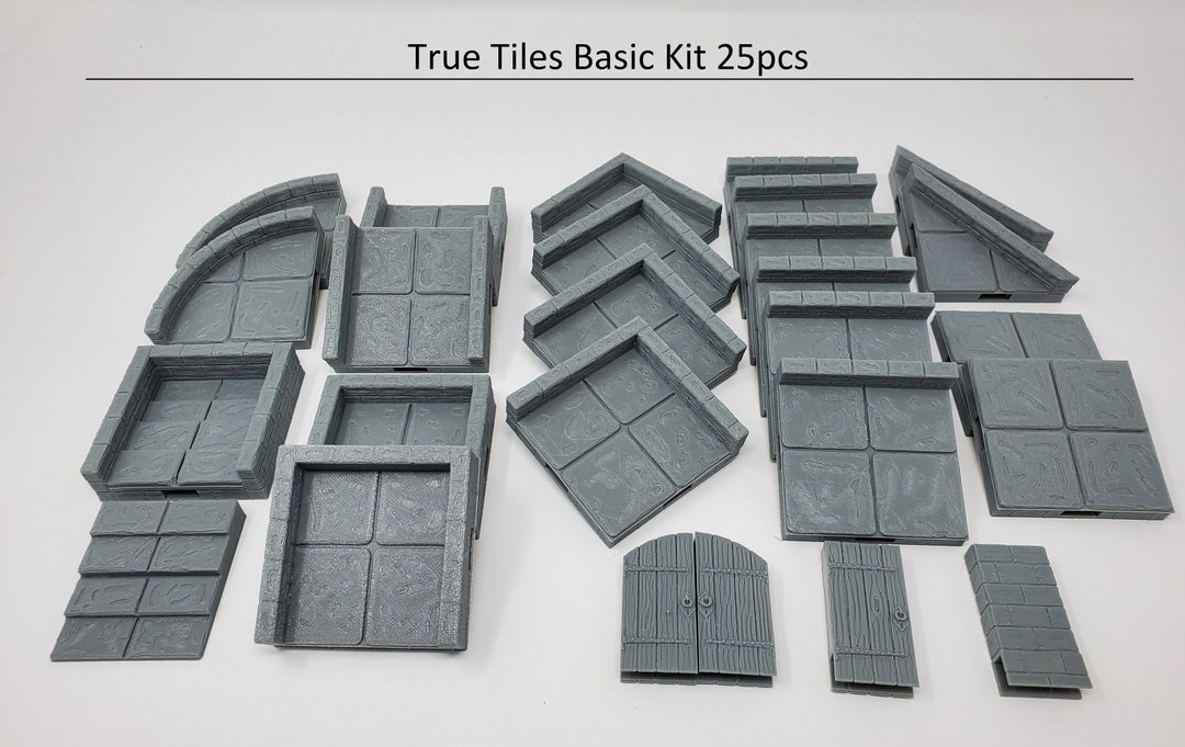 Dungeon Tiles 25 Pcs Beginner Kit True Tiles / Fantasy / Dnd / D&D