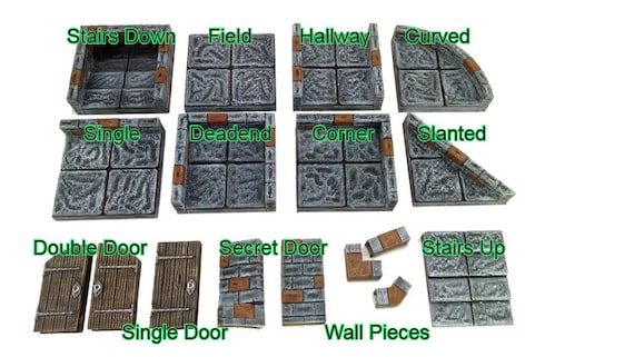 Dungeon Tiles - 60 Pcs Starter Kit True Tiles / Fantasy