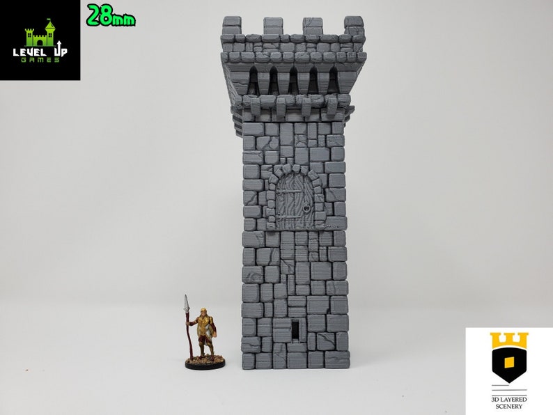 Build Your Own Castle Walls / Fantasy / DnD / D&D / Pathfinder / Terrain / 3D Layered Scenery Stone Tower