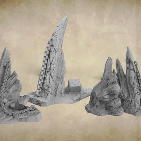 Brinigin Rock Outcrops / Fantasy / DnD / Stormguard Undone /  Pathfinder / Terrain / RM Printable Terrain