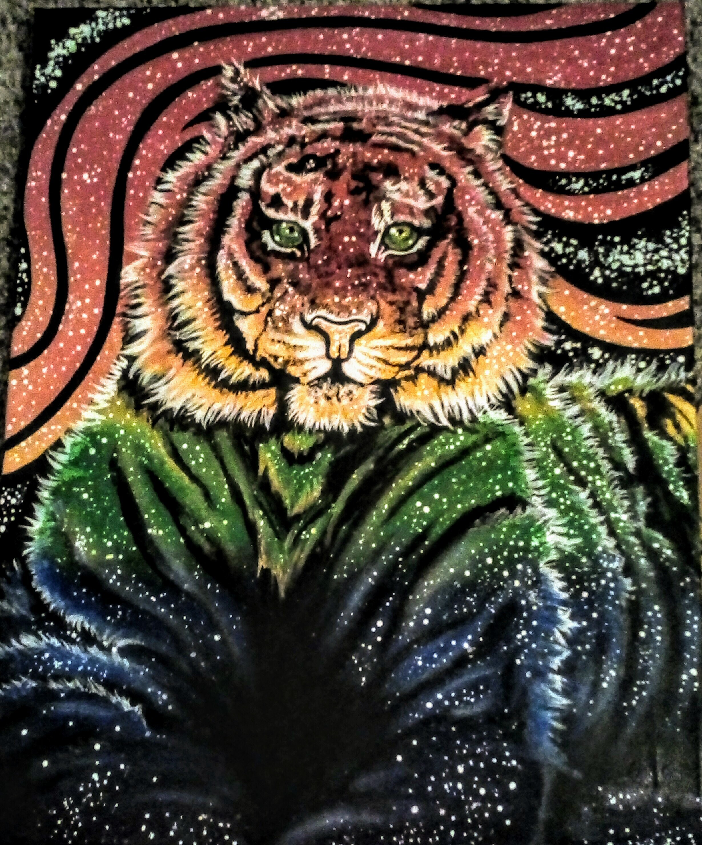 Rainbow Tiger Original Art Canvas Print Etsy