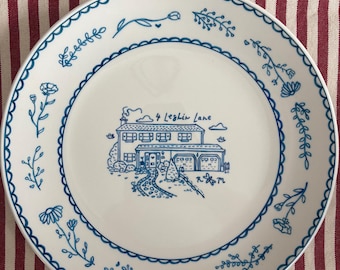 Custom Hand-Drawn Keepsake Plates – Personalized Illustrations of Homes, Venues, People & Pets