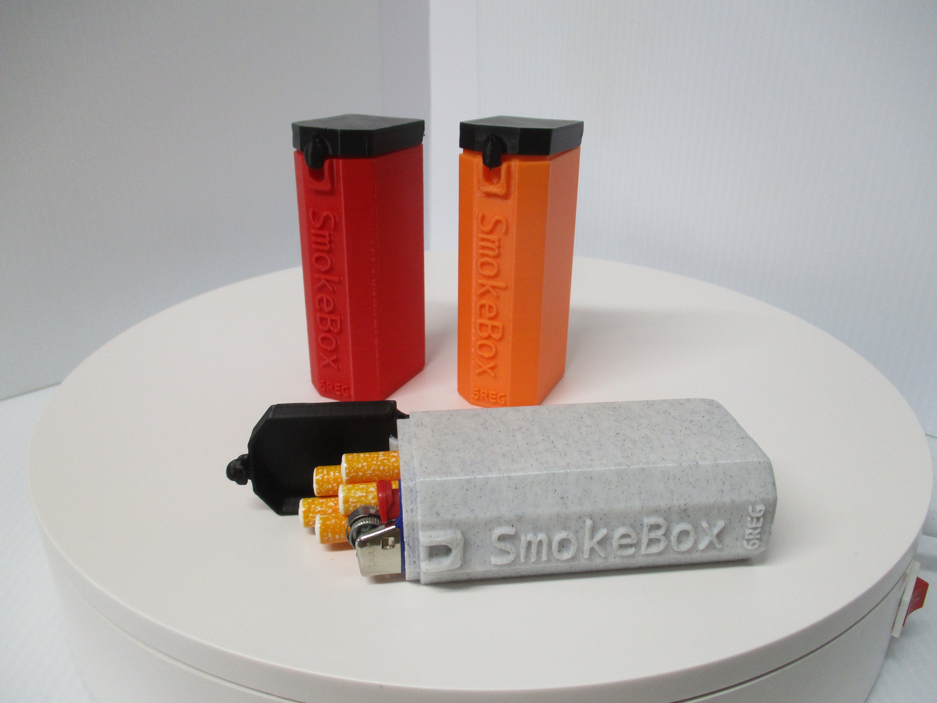 Smokebox, Personalized Cigarette Case, Cigarette and Lighter