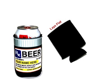Prescription Beer Can Black Neoprene 12oz Cozie - Personalized