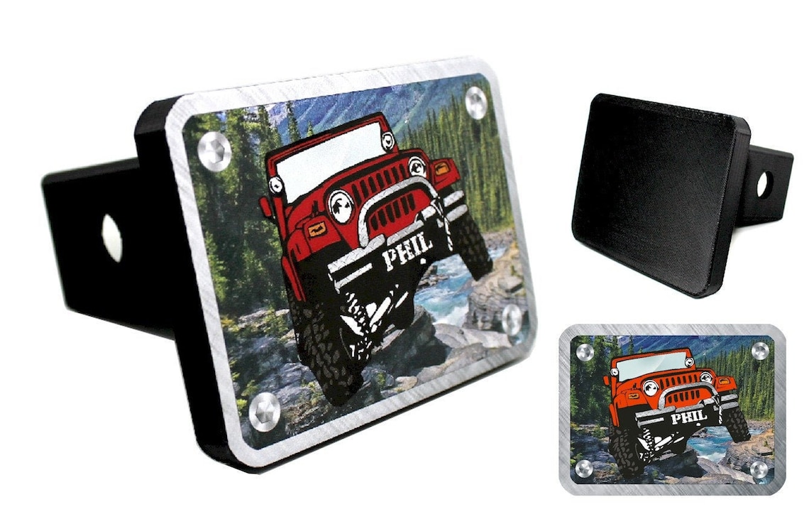Jeep Wrangler Personalized Trailer Hitch Cover Jeep Hitch Etsy