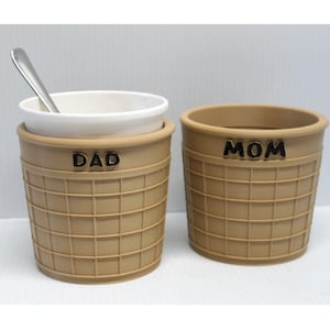 Pint Ice Cream Holder Personalized, Cone Shape Pint Ice Cream Holder