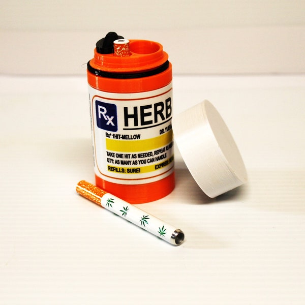 Prescription 1 Hitter Hard Hemp Case, Water Resistant Hemp Case, Hard hemp case, Cigarette Box, Dugout 1 hit smoke case, Prescription Bottle