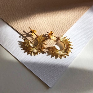 Halo 18k Gold Earrings | Gold Earrings | 18k Gold Jewelry | 14k Gold Jewelry | Jewellery | Gold Jewelry | Gifts for Her | Statement Earrings