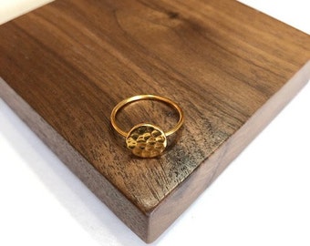 18K Gold Full Moon Gold Ring | Ring | Gold Rings | Hammered Rings | Jewelry | Gold Ring | Gold Jewelry | Gift Ideas for Her | Gifts for Her