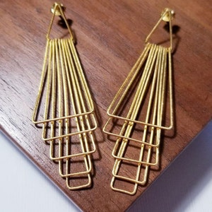 Reflection 18k Gold Earrings | Statement Earrings | Dangle Earring | Gold Earrings | Gifts for Her | Trendy Jewelry | Unique Jewelry | Gold