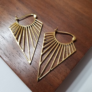 Deco 18k Gold Earrings | Gold Earrings | 18k Gold Jewelry | 14k Gold Jewelry | Jewellery | Gold Jewelry | Gifts for Her | Statement Earrings
