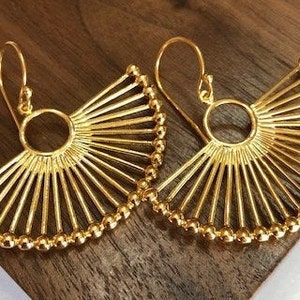 Mandarin 18k Gold Earrings | Statement Earrings | Dangle Earring | Gold Earrings | Gifts for Her | Trendy Jewelry | Gold Modern Earrings