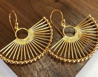Mandarin 18k Gold Earrings | Statement Earrings | Dangle Earring | Gold Earrings | Gifts for Her | Trendy Jewelry | Gold Modern Earrings