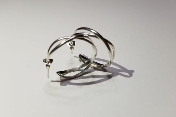 Orecchino a cerchio bicolore infinito in argento sterling 925 - Orecchini a cerchio per uomo & Donna – ® EUROPE
