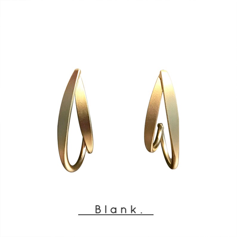 925 sterling silver Earrings Minimalist Hoops gold plated Earrings Matt silver Gold half Hoop Earrings Hoops statement earrings