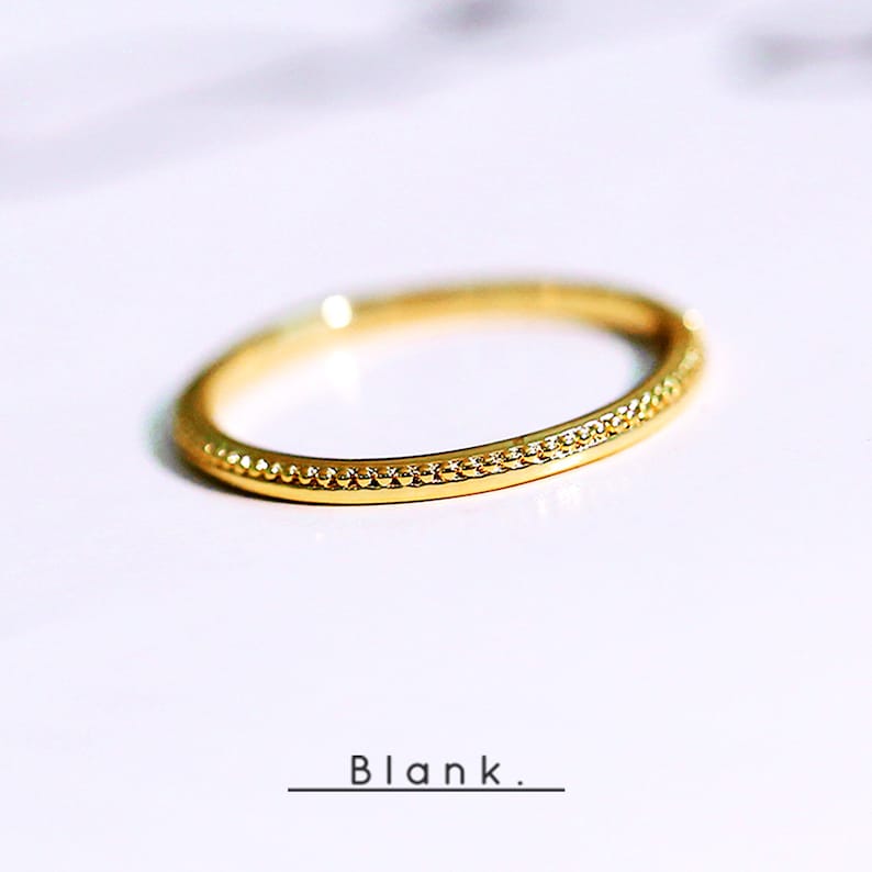 Delicate 925 Sterling Silver 14k gold plated Wedding Band Engagement ring tiny ring craftsmanship ring
