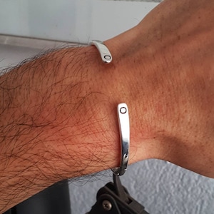 Einfaches Manschettenarmband, verstellbares Armband Silber, Minimalistisches Manschettenarmband, Armband für Frauen, Armband für Männer, Armreif Armband Silber