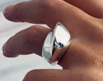 Sterling Silver Statement Dome Ring • Modern Geometric Minimalist Jewelry