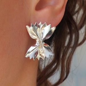 Farfalle Pasta Earrings, Italian Earrings, Italian Jewelry, Sterling Silver, Silver Pasta Earrings, Pasta Lover Gift, Food Jewelry
