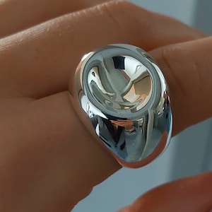 Silver Dome Ring, Chunky Dome Ring, Statement Dome Ring, Sterling Silver, Unique Silver Ring, Modern Design Dome Ring, Dome Ring