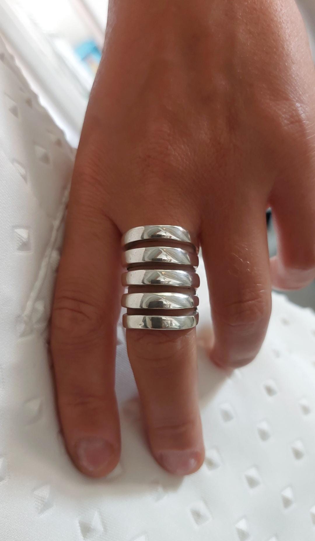 Sterling Silver Wide Statement Band Ring • Chunky Stacking Ring ...