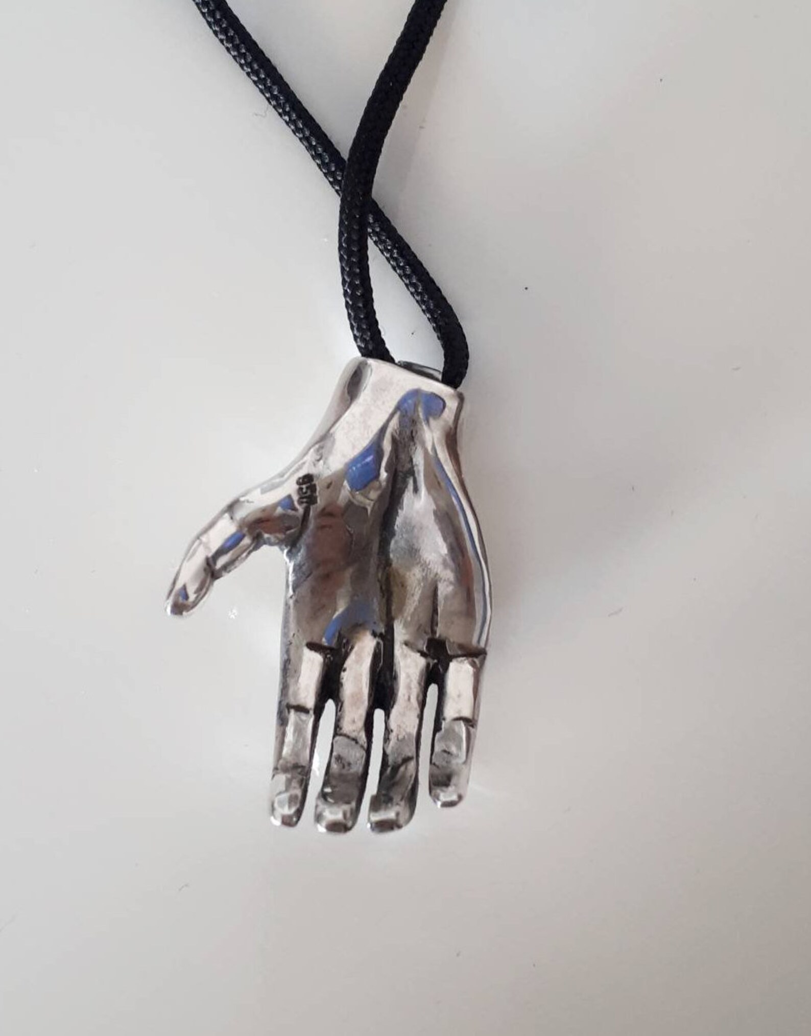 Hand necklace Silver hand necklace Sculpture necklace hand Etsy