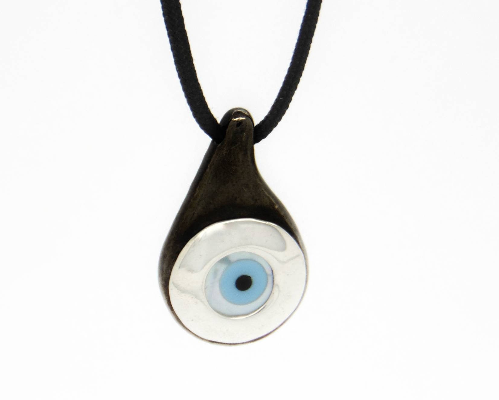 Men's evil eye necklace 950 silver Mens necklace Etsy