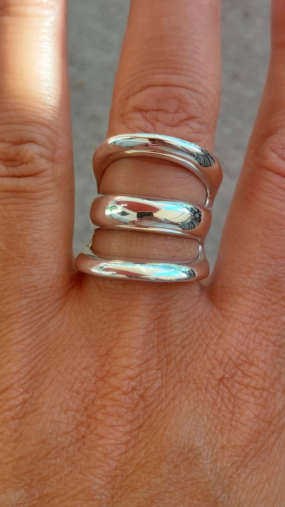 Bague Jonc Martelé En Argent Massif 925 - Taille 54 - Occasion Superbe état - Anneau Simple