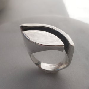 Chunky Geometric Statement Ring in Sterling Silver • Unique Bold ...