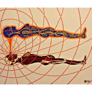 Astral traveler | Psychedelic/ Spirit Art | Chipboard | 56.5 x 44.5 cm | Acrylic | Unique | Order | Custom Order | Original handmade