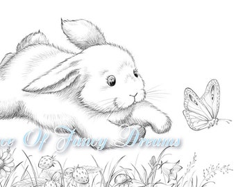 cute bunny coloring etsy