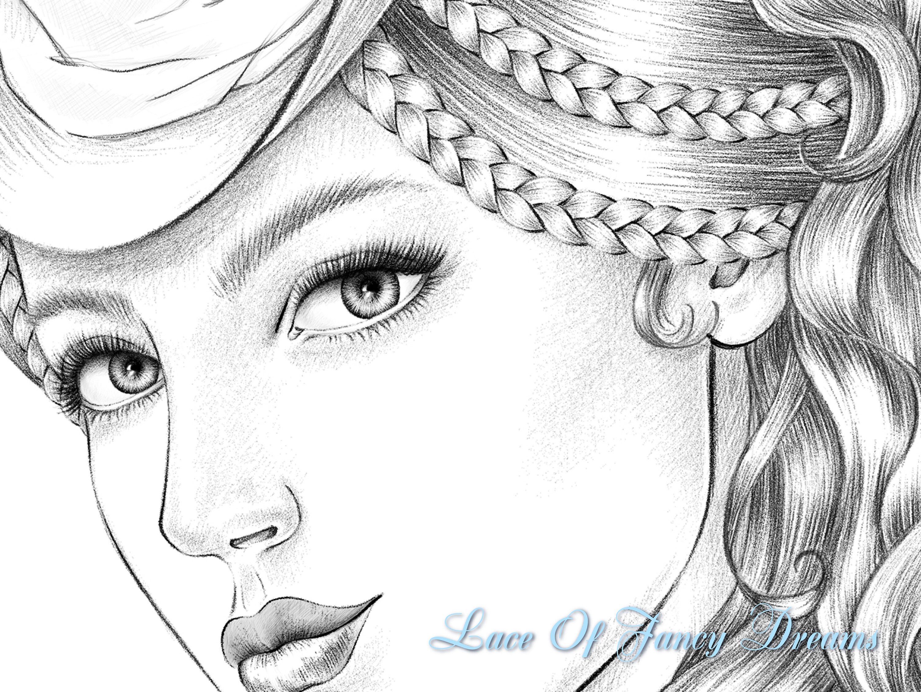 Victorian woman coloring page for adult coloring sheet to | Etsy