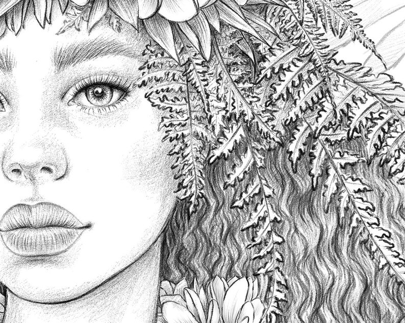 Hawaii Coloring page for adults Tiana Lofd art printable | Etsy