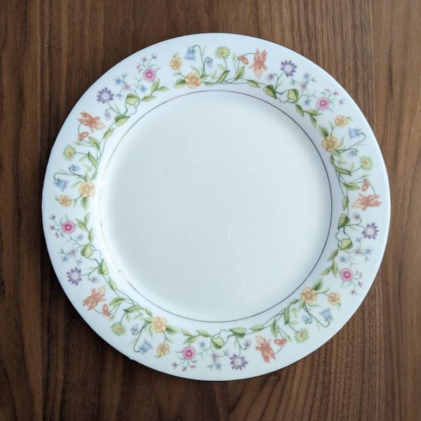 Vintage Ashley Overseas LTD Platinum Trimmed Eternal Love Pattern 10.5" Dinner Plates 1982