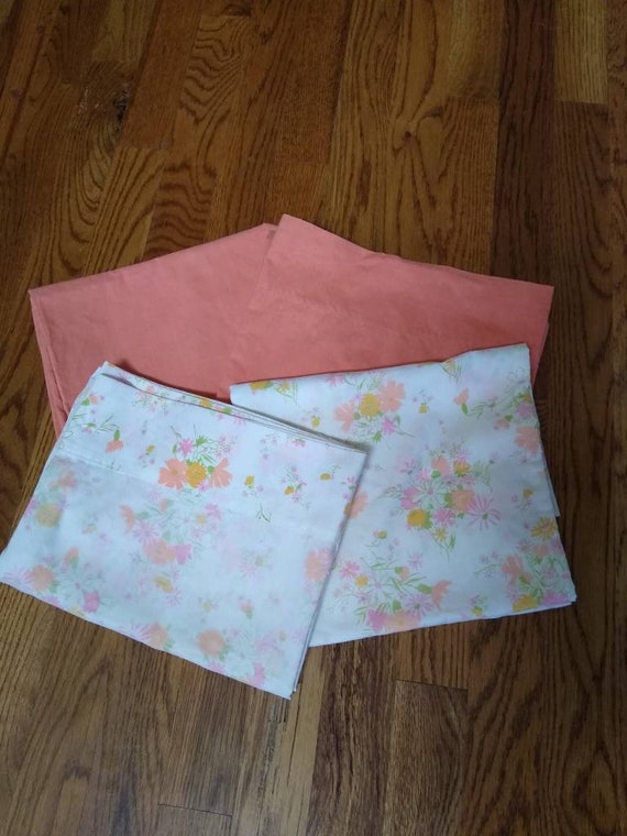 Set of 2 Pairs Vintage Cannon No Iron Pillowcases Peach Etsy