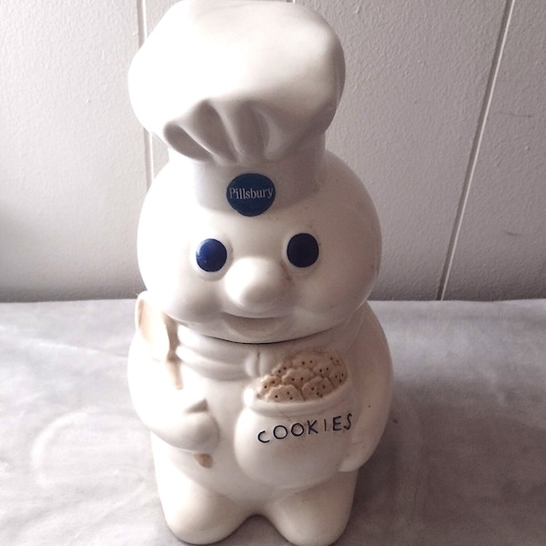 Vintage Pillsbury Dough Boy Cookie Jar With Talking Lid 1999