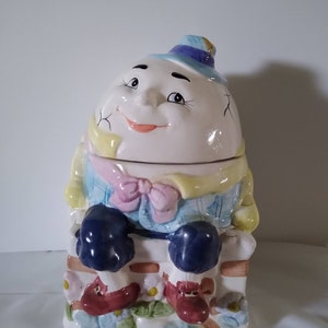 Vintage Bico China Lidded Humpty Dumpty Cookie Jar