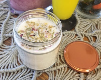All Natural Soy Aromatherapy Candle Rose Eucalyptus Chamomile