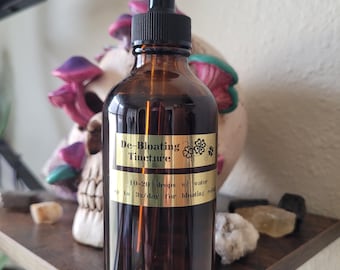 Organic De-Bloating Tincture for Bloating Relief (4oz Amber Bottle)